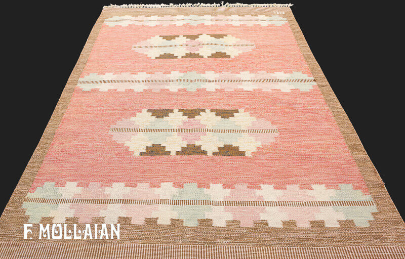 Semi-Antique Swedish Kilim n°:28387777